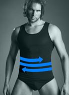 Men's shapewear tank top, waist and belly control, M to 3XL
